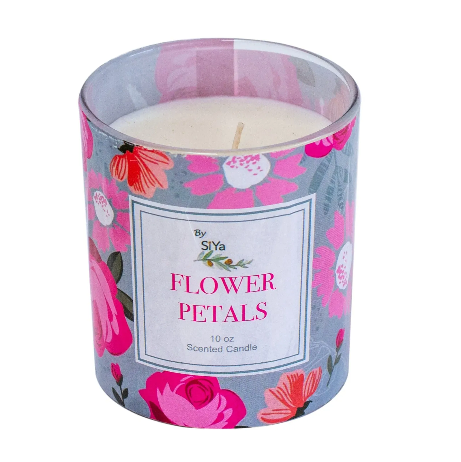 10 Oz Floral Prints Glass Candles Fragrances