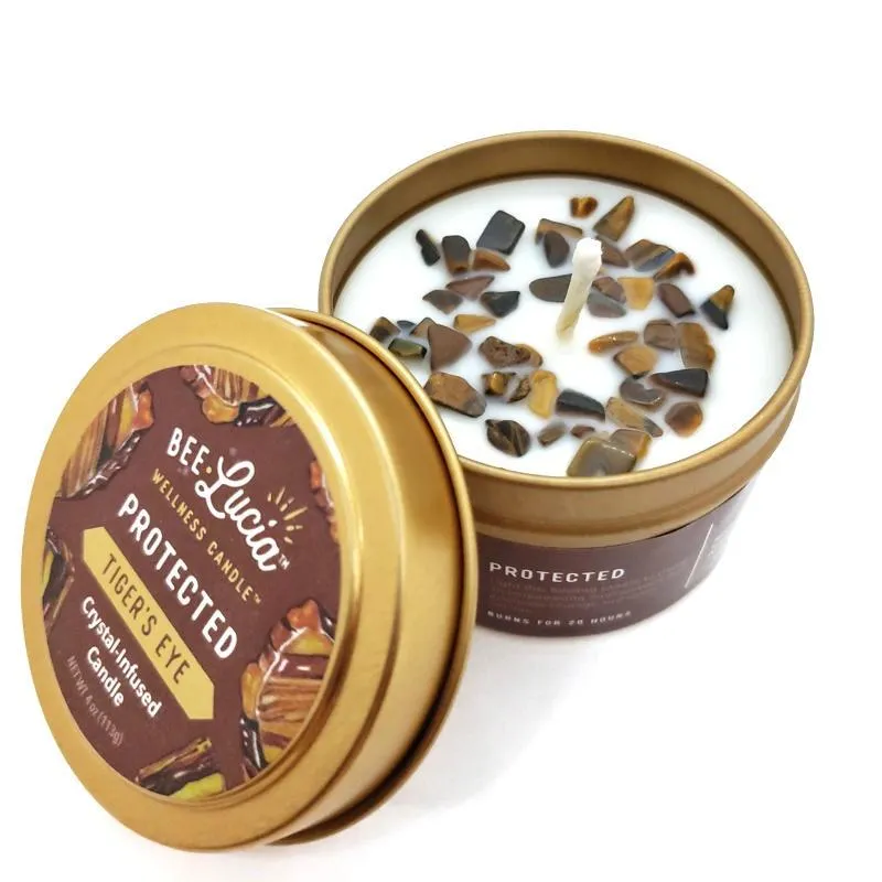 (20% Off) Candle 4oz - Tiger Eye (Protected) 4oz Travel Tin by Bee Lucia