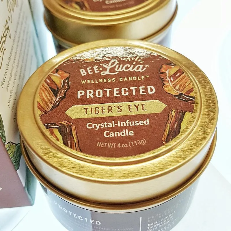 (20% Off) Candle 4oz - Tiger Eye (Protected) 4oz Travel Tin by Bee Lucia