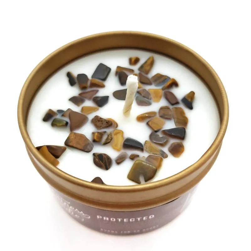 (20% Off) Candle 4oz - Tiger Eye (Protected) 4oz Travel Tin by Bee Lucia