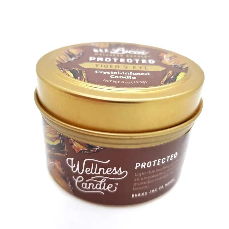 (20% Off) Candle 4oz - Tiger Eye (Protected) 4oz Travel Tin by Bee Lucia