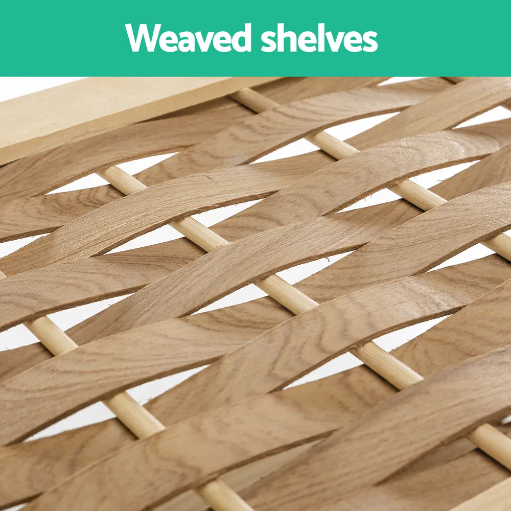 4-Tier Shoe Rack | 12 Pairs | Shoe Storage | Weaved Shelves