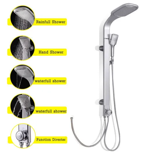 44" Aluminium Alloy Panel Rainfall Shower Column w/ Hand Shower