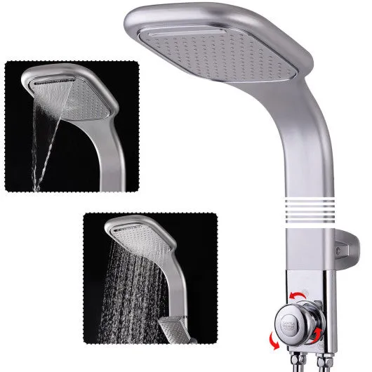 44" Aluminium Alloy Panel Rainfall Shower Column w/ Hand Shower
