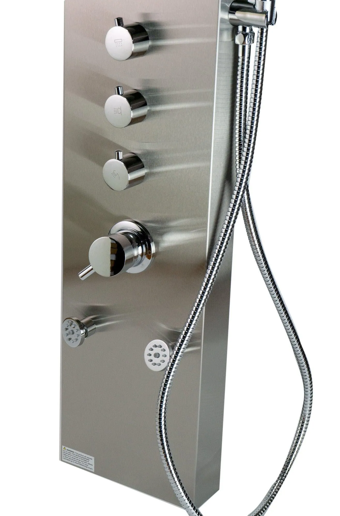 ALFI Brand ABSP40 Modern Stainless Steel Shower Panel with 6 Body Sprays