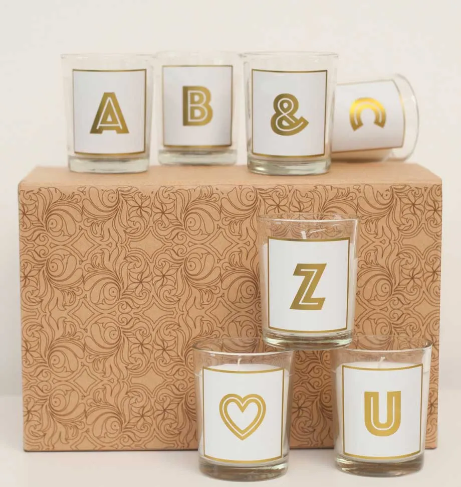 Alphabet Votive Candle - Letter V