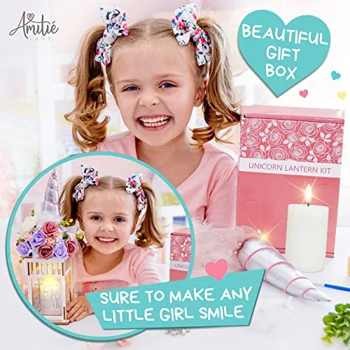 Amitié Lane DIY Fairy Lantern Craft Kit Unicorn Night Light Kids Birthday Gift