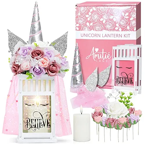 Amitié Lane DIY Fairy Lantern Craft Kit Unicorn Night Light Kids Birthday Gift