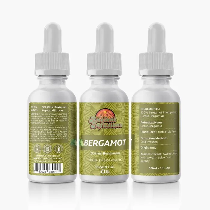 Ancient Infusions Bergamot Essential Oil - Pure Therapeutic Grade Aromatherapy for Upliftment and Harmony