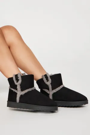 Autumn Leaves Booties - Black