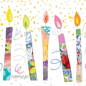 BIRTHDAY CANDLES BEVERAGE NAPKIN