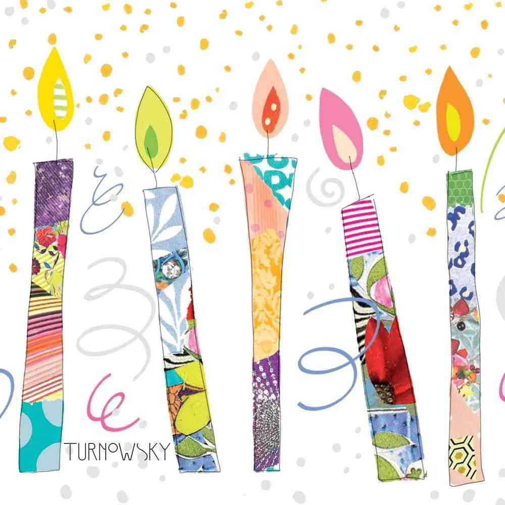 BIRTHDAY CANDLES BEVERAGE NAPKIN