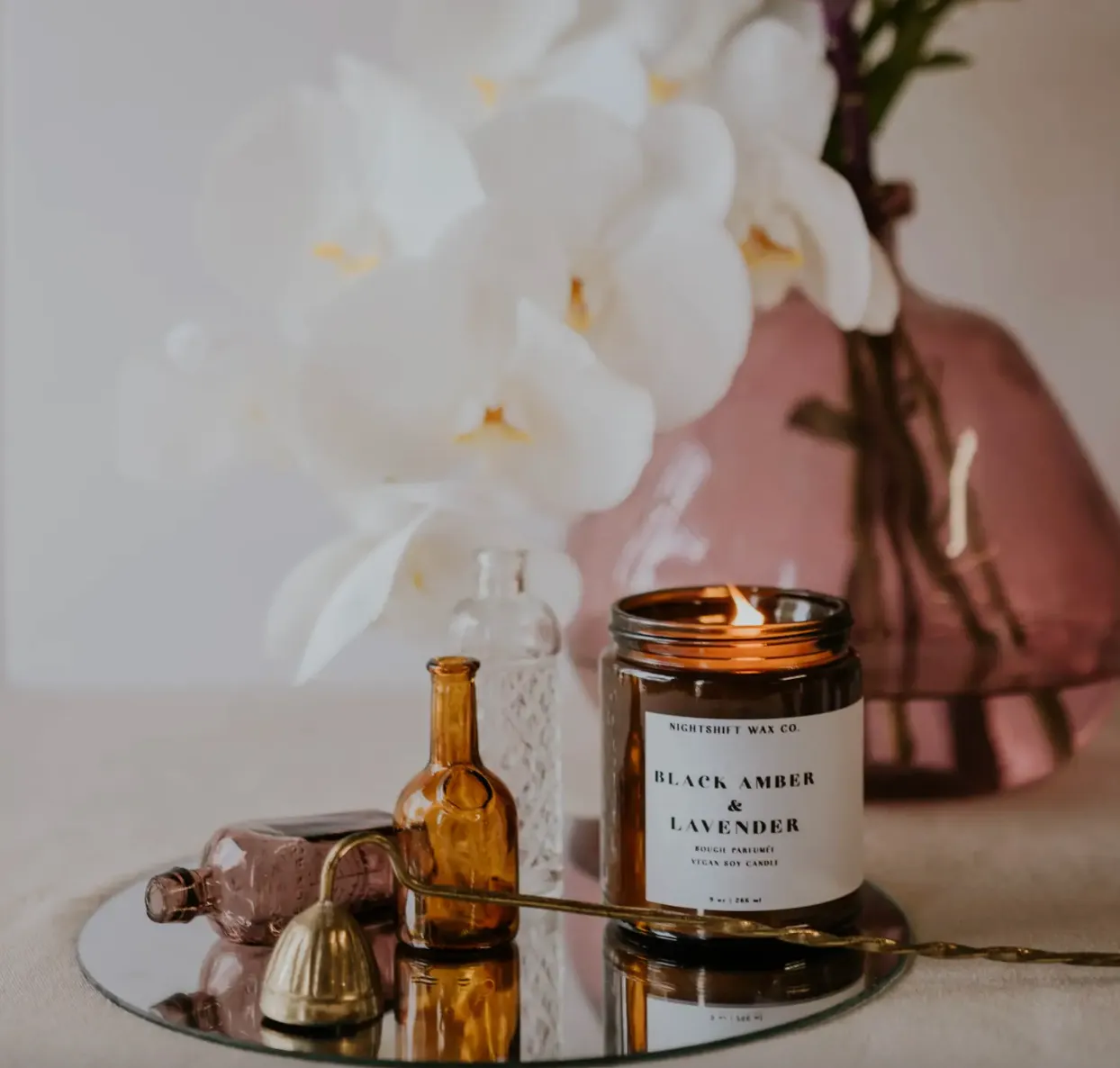 Black Amber & Lavender Soy Candle