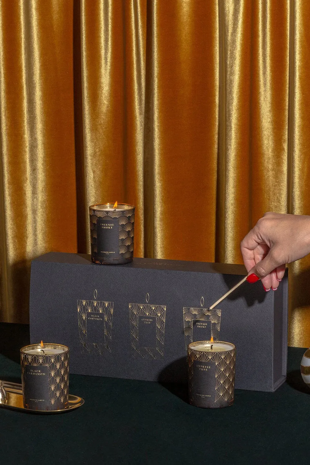 Black Tie Mini Candle Trio