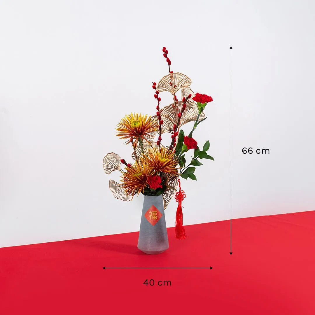 Blessing Chinese New Year Flowers in Vase