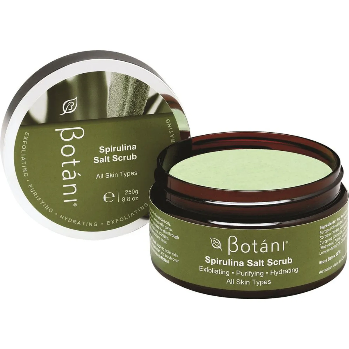 Botani Organic Spirulina & Sea Salt Body Scrub 250g