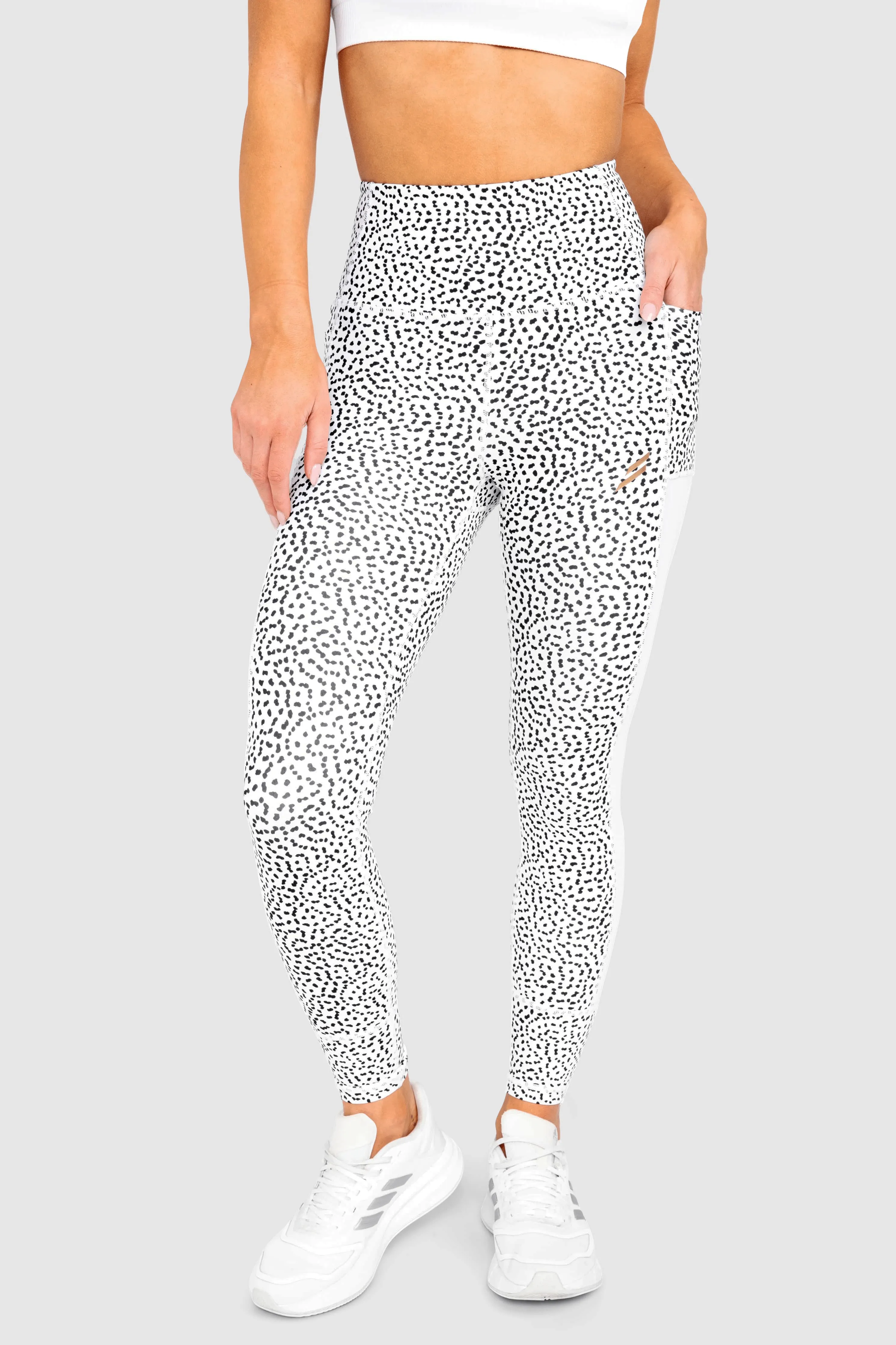 Breeze Mesh Leggings - White Speckle