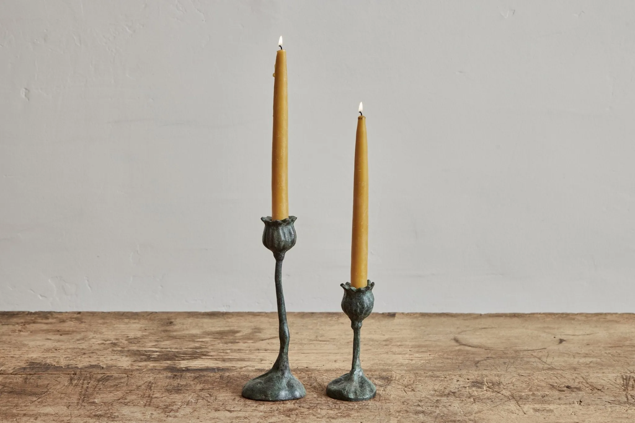 Bronze Poppy Candlestick 9"