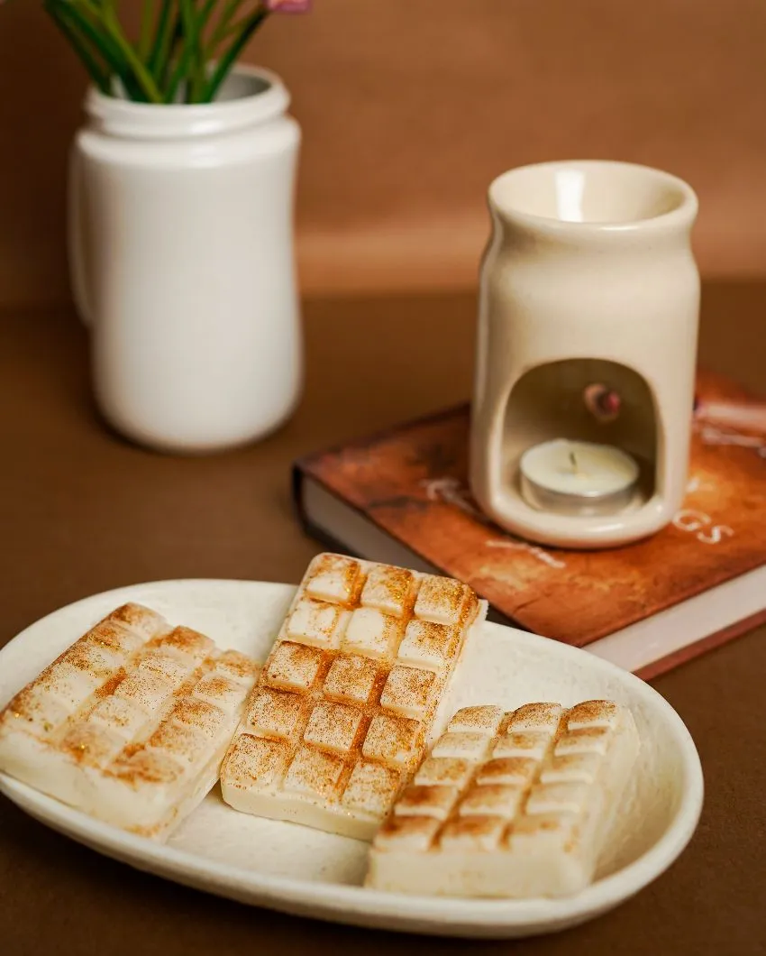 Ceramic Aroma Diffuser Home Fragrance 6 Tea Lights And 3 Wax Melts Set | Orchids