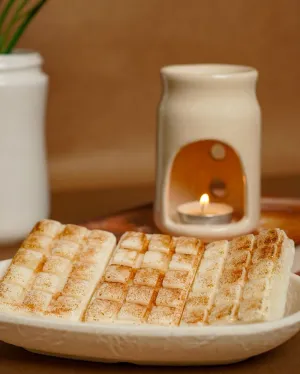 Ceramic Aroma Diffuser Home Fragrance 6 Tea Lights And 3 Wax Melts Set | Orchids
