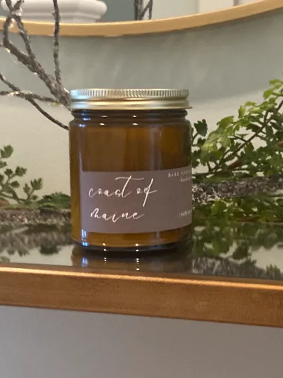 Coast of Maine | Soy Wax Amber Glass Jar Candle | Made in Maine