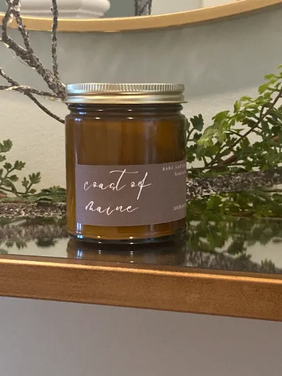 Coast of Maine | Soy Wax Amber Glass Jar Candle | Made in Maine