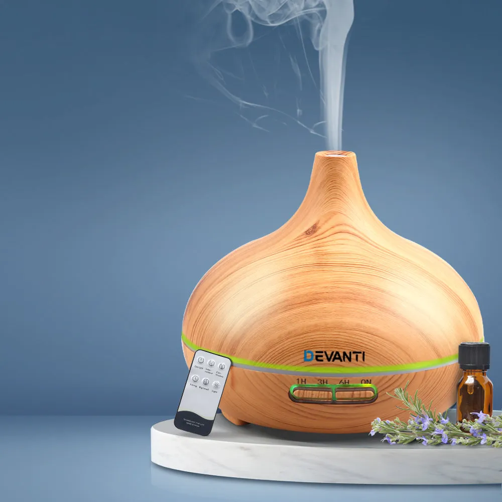 Devanti 300ml 4 in 1 Aroma Diffuser - Light Wood