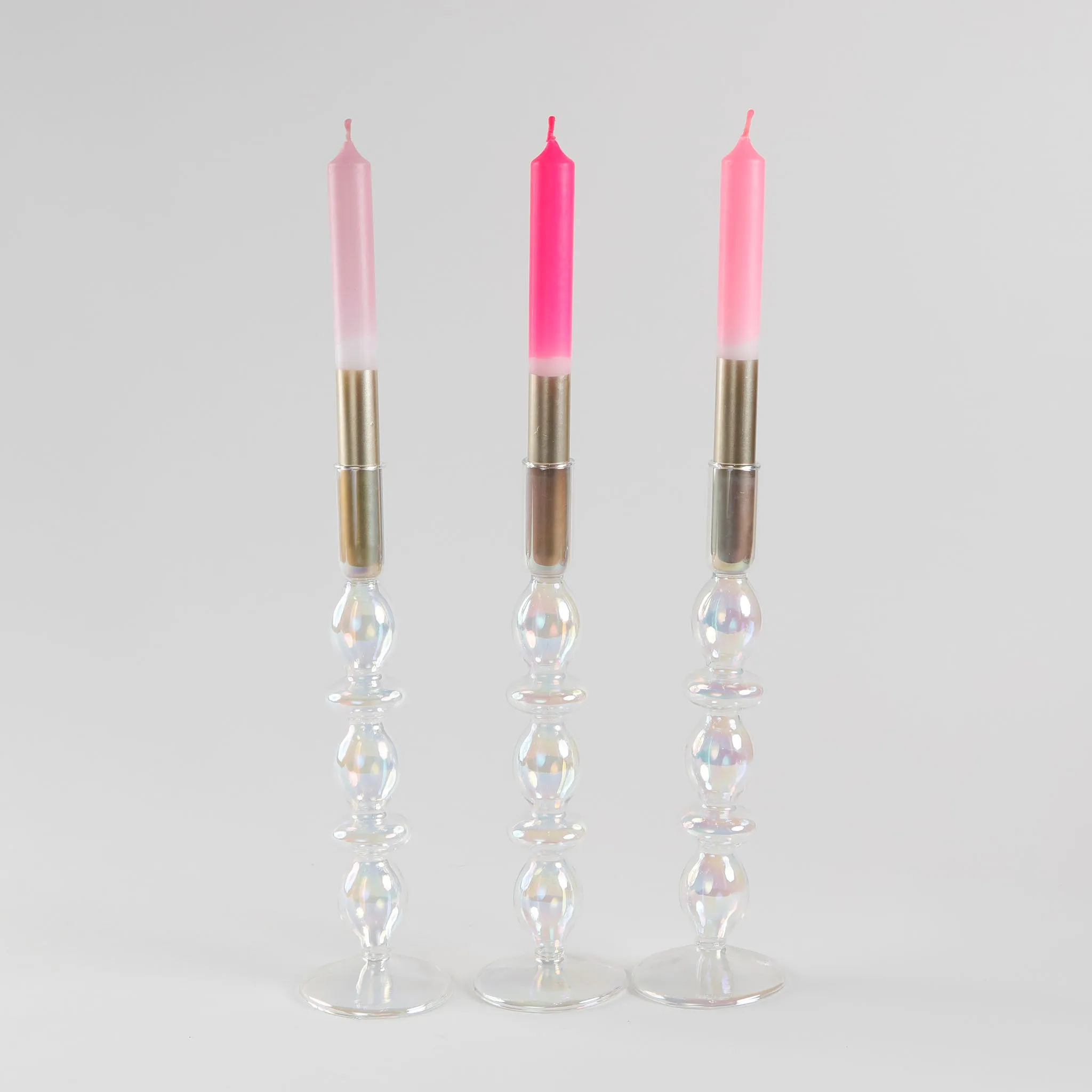 Dip Dye Bling-Bling Taper Candle Set, Artemis