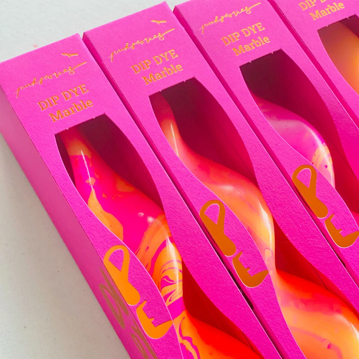 Dip Dye Marble Taper Candle - Juicy Hurricane