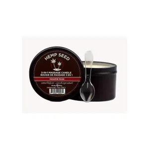Earthly Body Hemp Seed 3 In 1 Massage Candle Kashmir Musk 6 oz