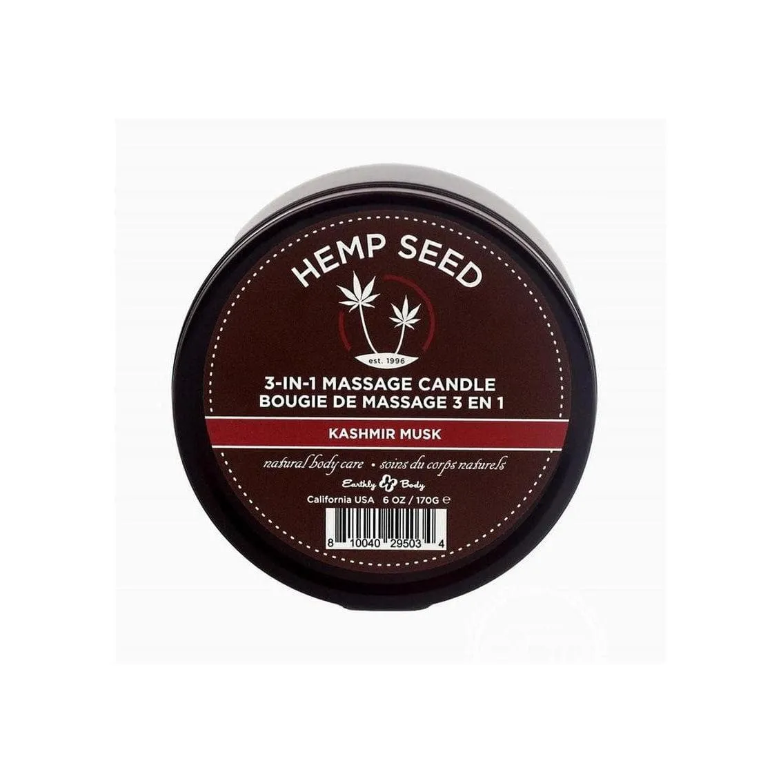 Earthly Body Hemp Seed 3 In 1 Massage Candle Kashmir Musk 6 oz