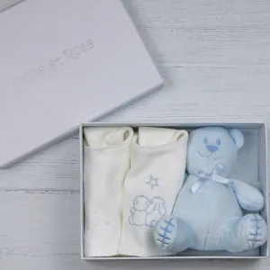 Emile et Rose 'Trenton' Blue Bib Gift Set