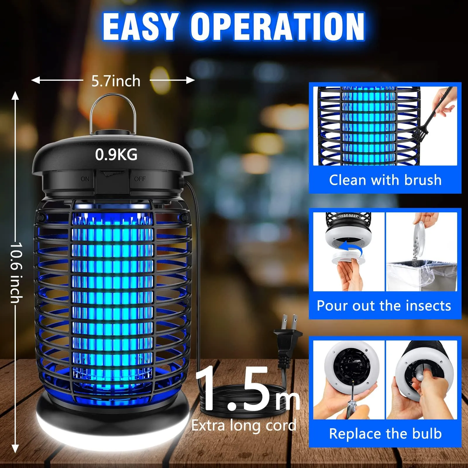 Endbug Bug Zapper Outdoor with LED Light, 4200V Mosquito Zapper Outdoor