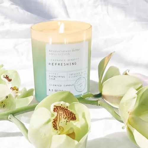 Eucalyptus & Sage Scented Candle, Soy Wax Candle for Home, Natural Wax Luxury Jar Candles, Highly Fragrance 10oz Premium Ideal Candle Gift