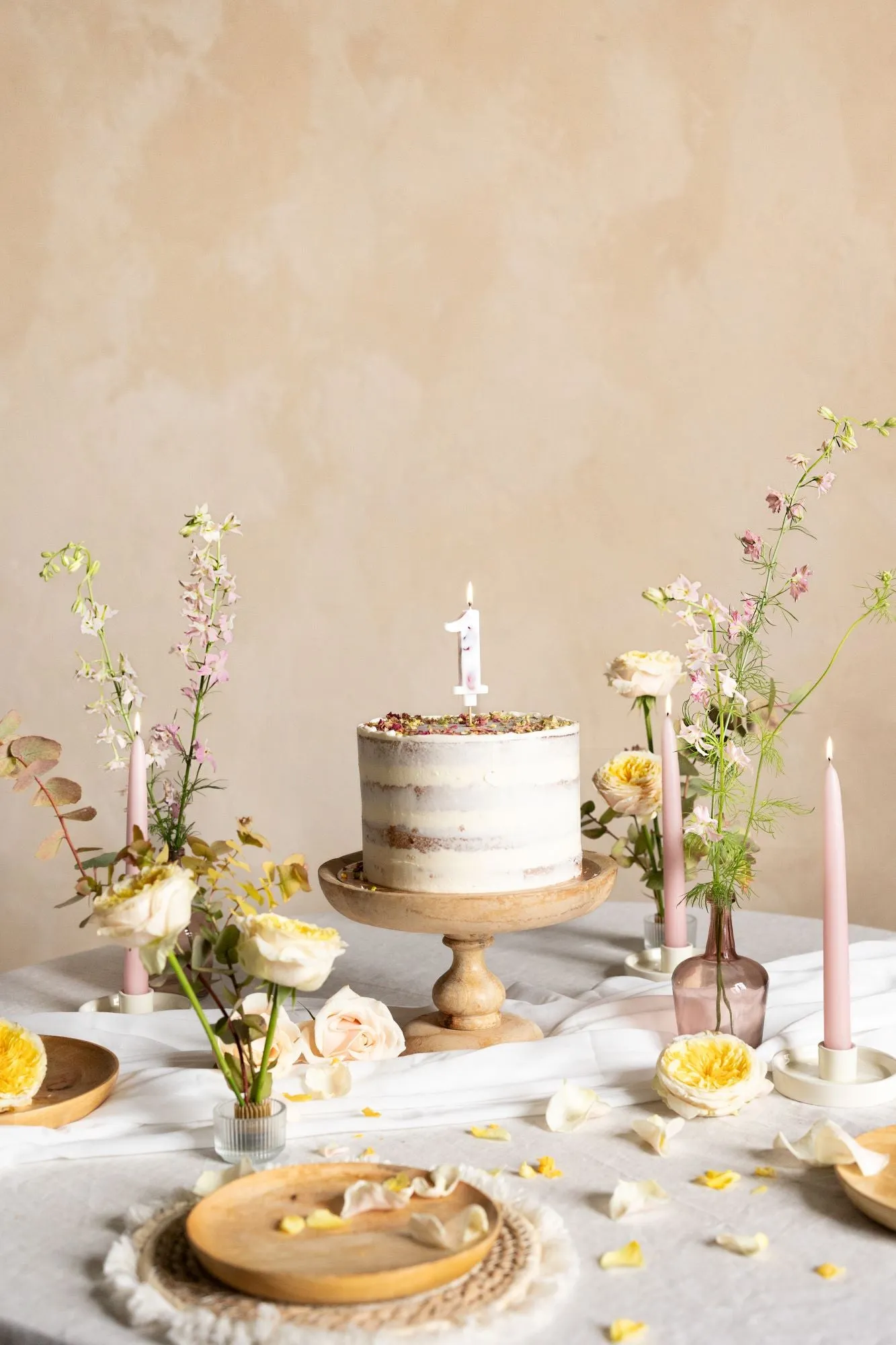 Flower Petal Number 1 Birthday Candle