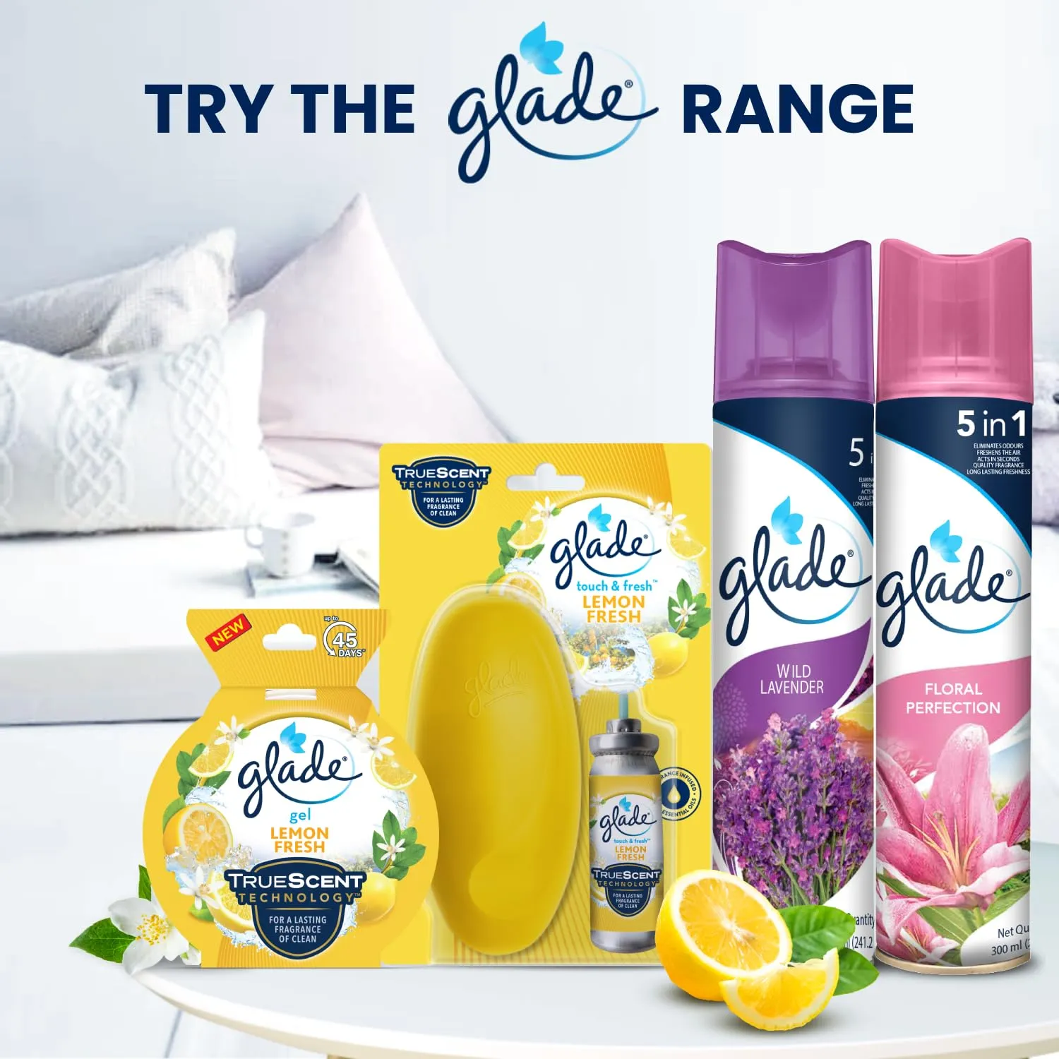 Glade Touch 'N' Fresh Lemon Aerosol Refill (12 Ml), Pack of 1