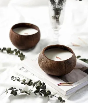 Hand-Poured Organic Soy Wax Shell Candle, Toasted Coconut