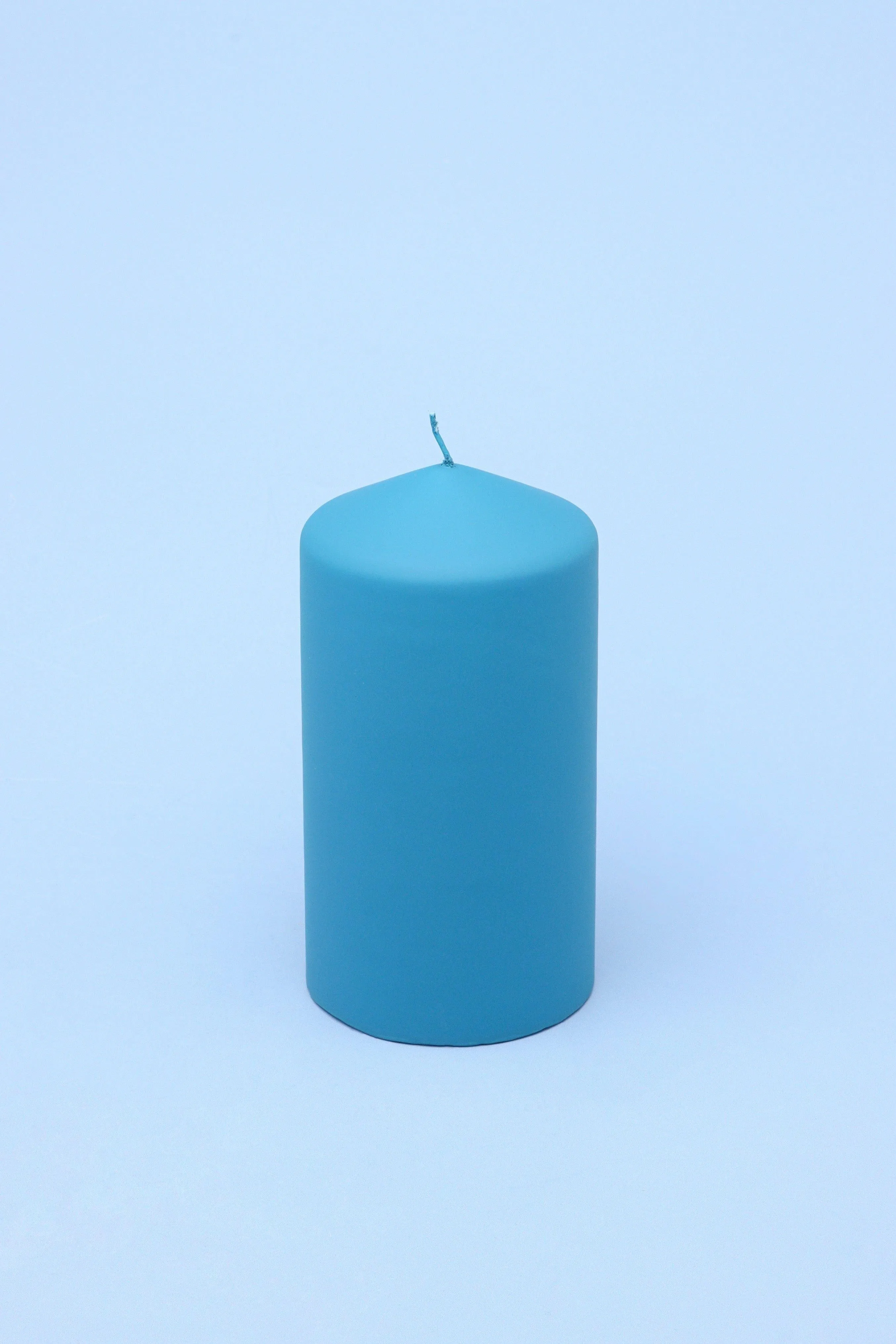 Henry Velvet Matt Powder Blue Pillar Candles