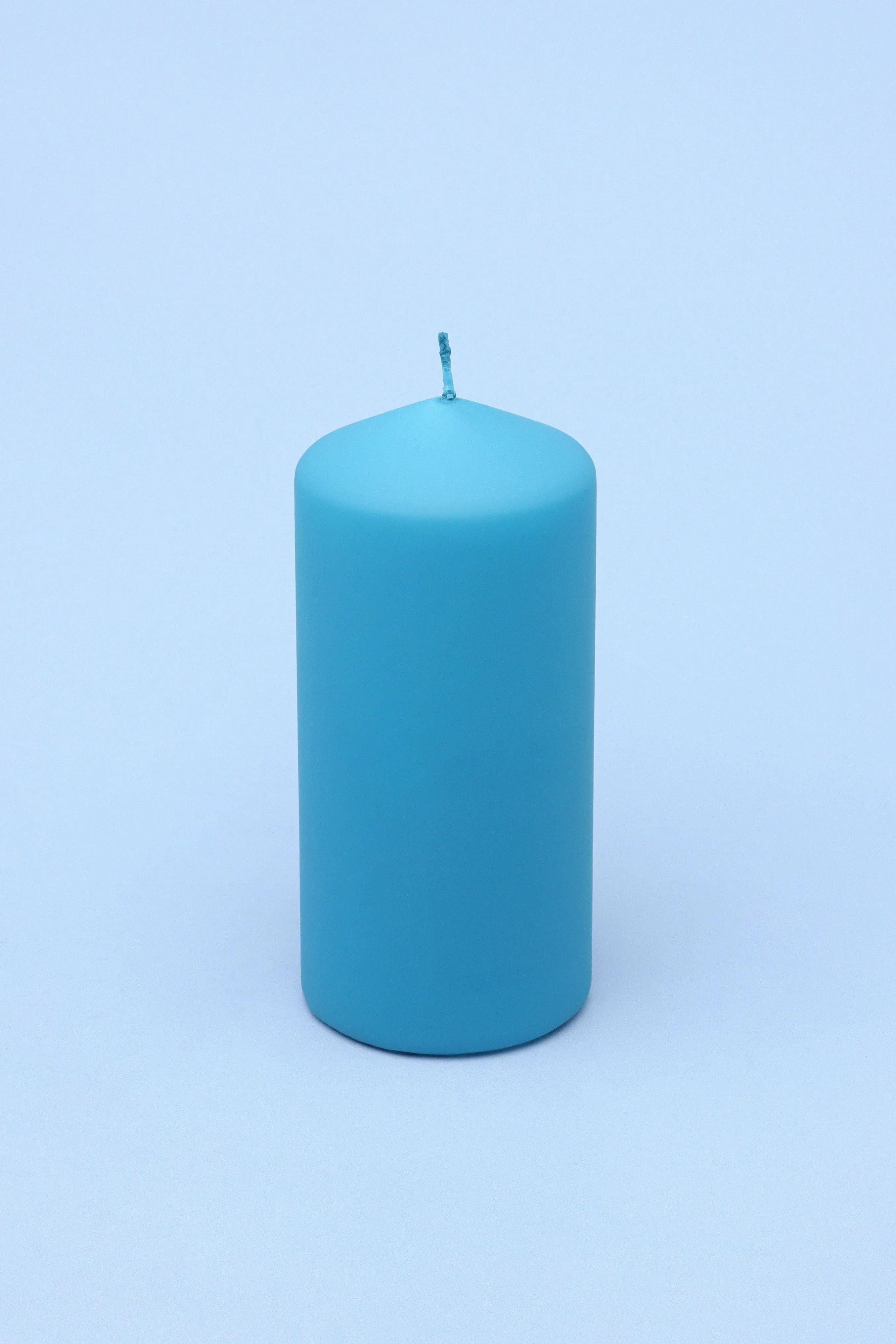 Henry Velvet Matt Powder Blue Pillar Candles