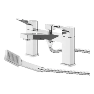 Hudson Reed Bath Shower Mixer with Shower Kit With Wall Bracket in Chrome