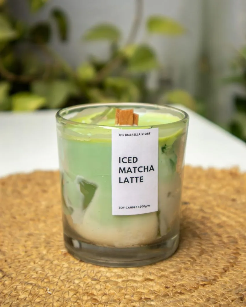 Iced Matcha Latte Glass Candle | 7.6 cm / 3 inches