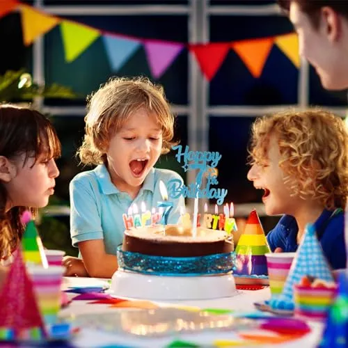 iNINGER 19th Happy Birthday Candles Cake Toppers,Blue Number 19 Candle for Cake,Cake Candles for 19th Birthday Decorations,Star Cake Toppers for Boys Girls Birthday Party 19th Wedding Anniversary