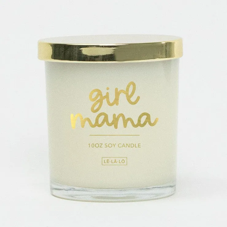 Le La Lo 10oz Glass   Gold Lid Candle | Girl Mama