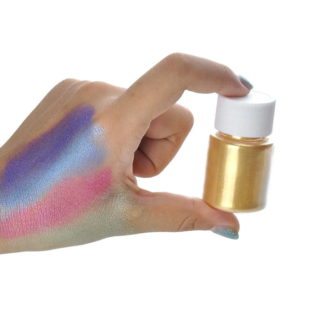 Mica Powder 15 Color Pigment Powder for Slime, Nail Polish, Makeup, Epoxy Resin, Candle Making, Bath Bombs, Soap Colorant, Paint