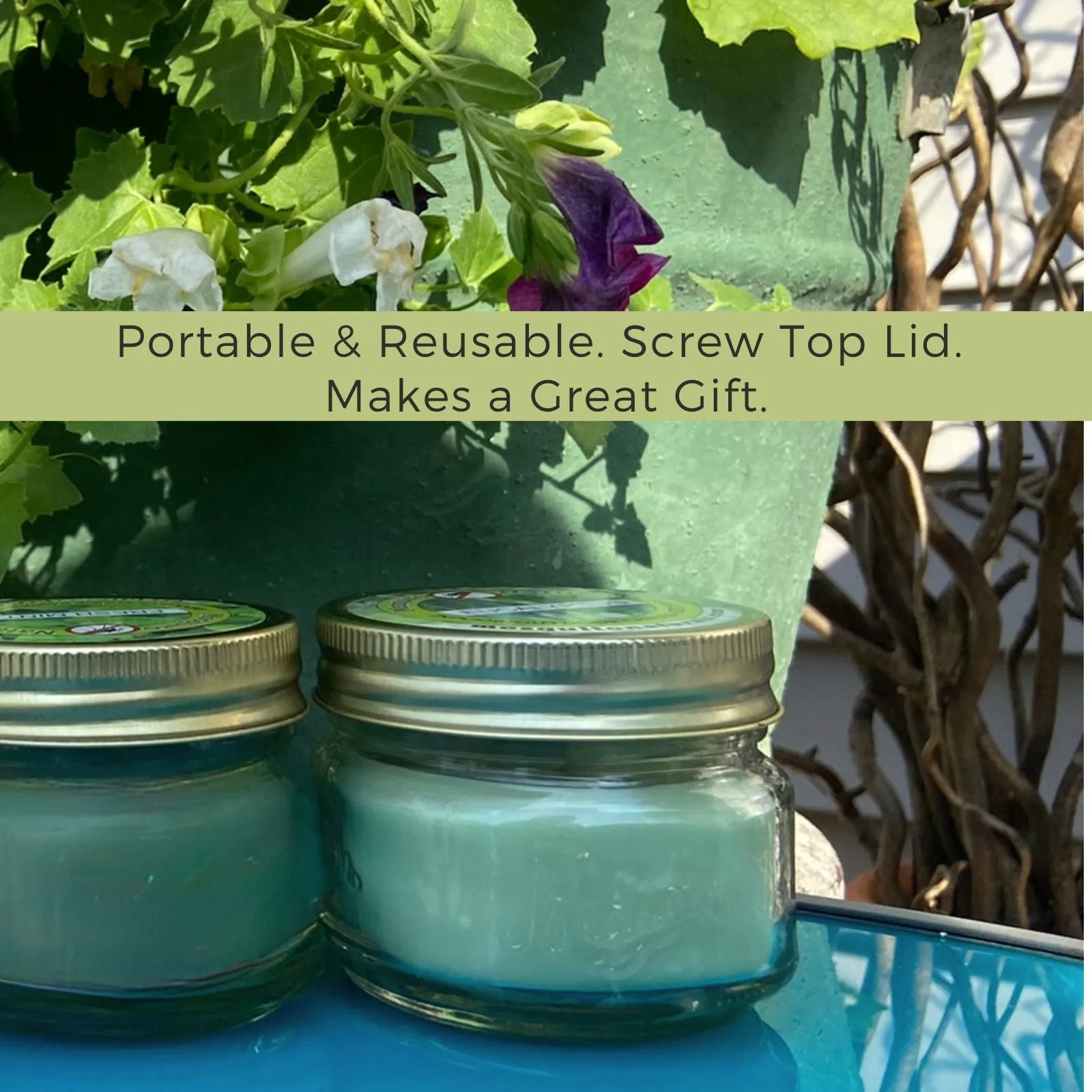 Mosquito Repellent Candle Natural Eucalyptus | 3 Oz Each, Set of 3 | Soy-Base, Infused with Essential Oils | Made in USA
