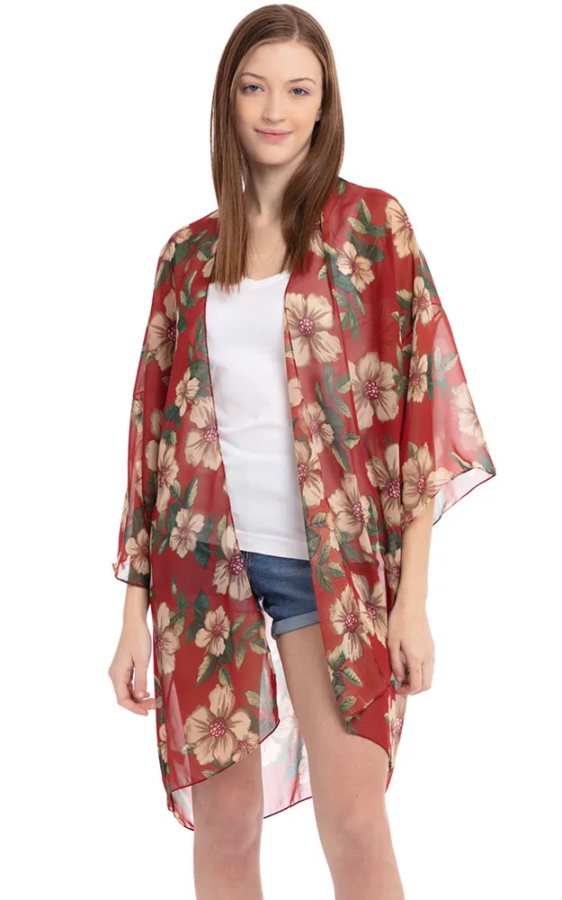 MS0039 Hibiscus Flower Pattern Kimono
