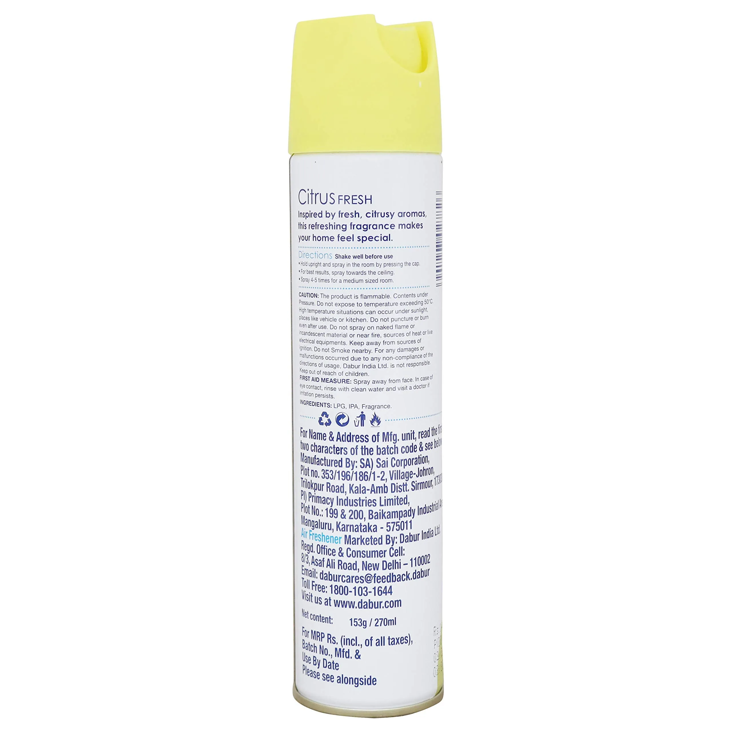 Odonil Citrus Fresh Room Freshener Spray (270ml)