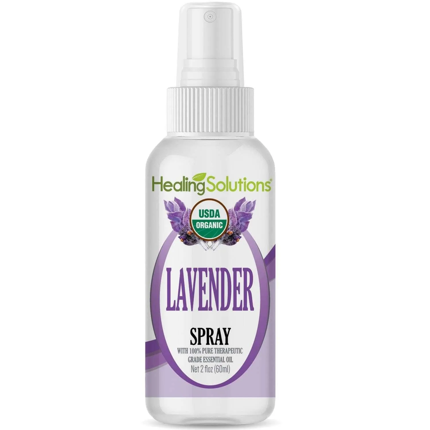 Organic Lavender Spray – Water infused with Lavender Essential Oil – Certified USDA Organic - 2oz Bottle by Healing Solutions