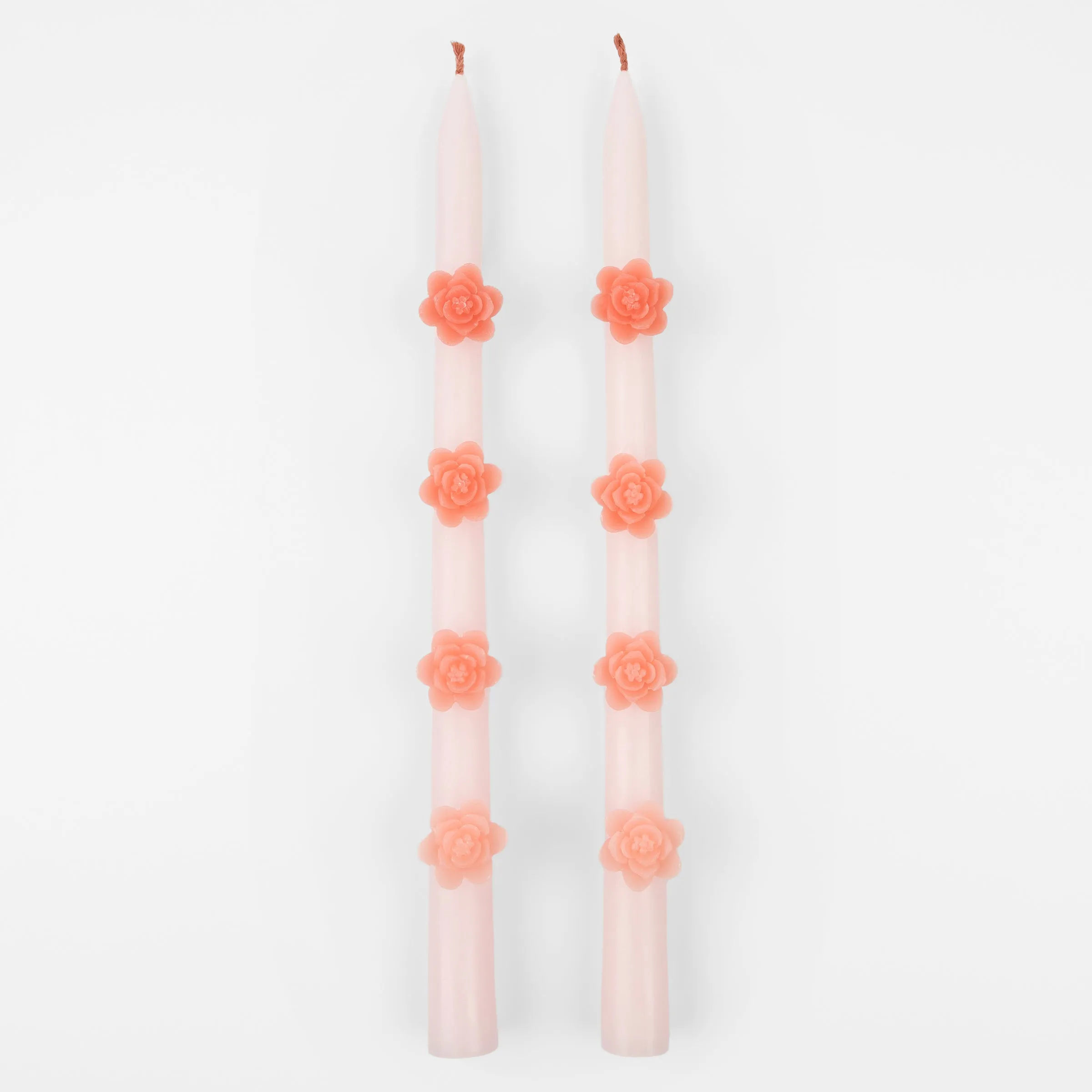 Pink Flower Taper Candles