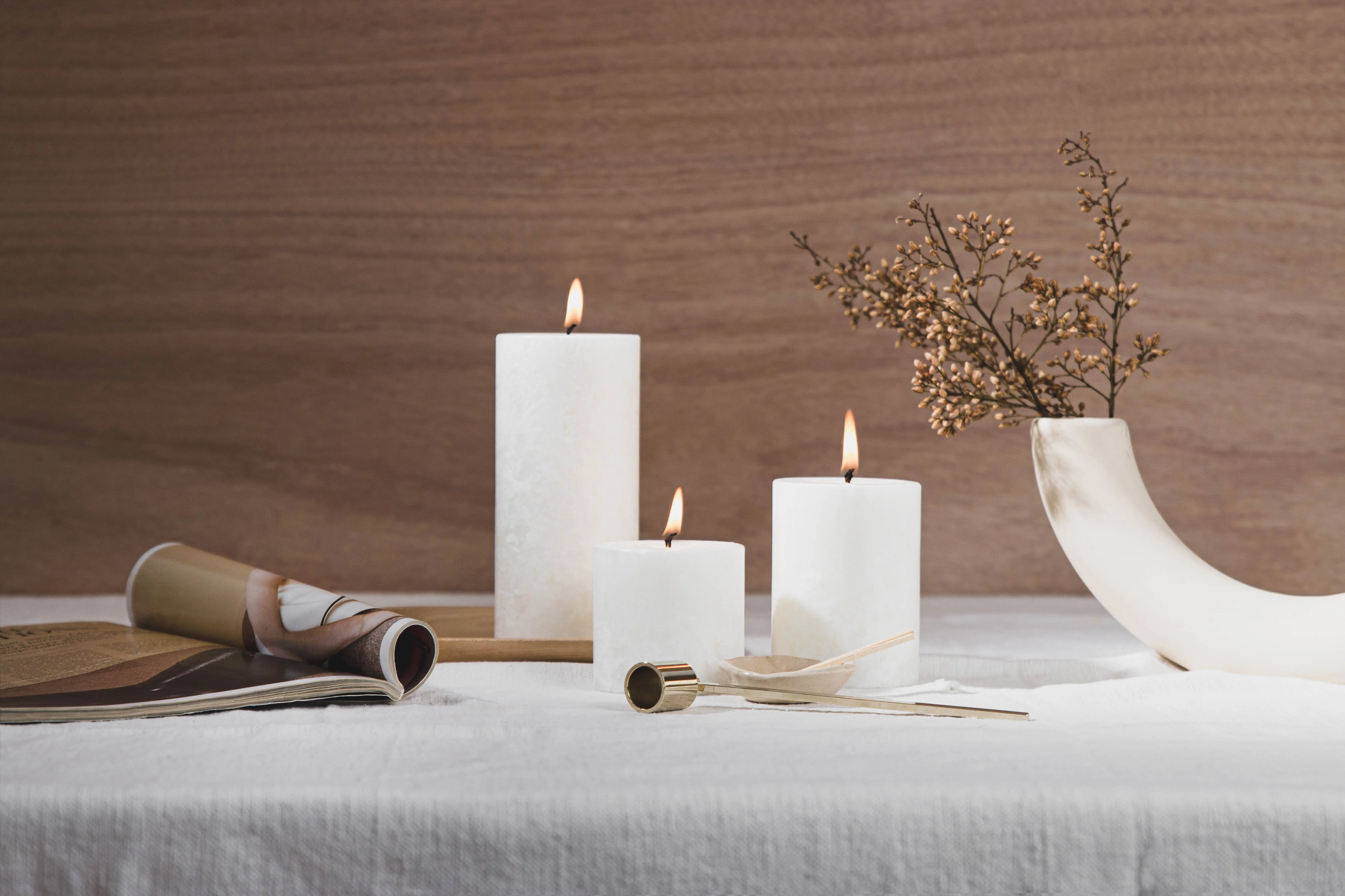 Pinot Blanc Pillar Candle (White) Large